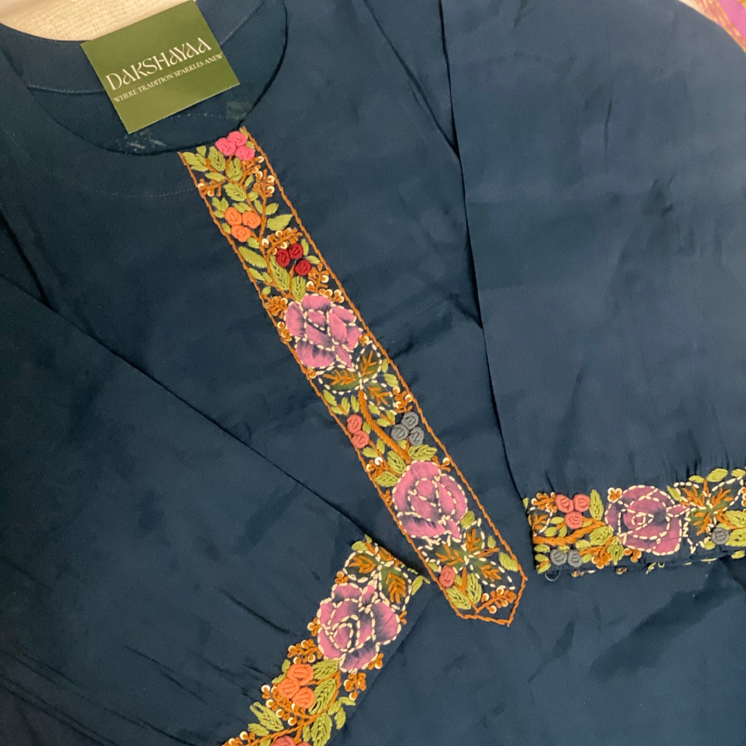 Midnight Garden Embroidered Kurta Set