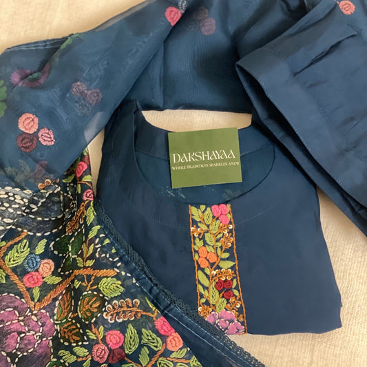 Midnight Garden Embroidered Kurta Set