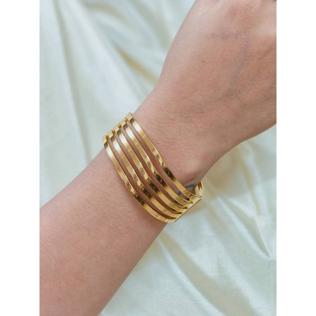 5‑Row Minimal Stack Bracelet | 18K Gold Plated Stainless Steel
