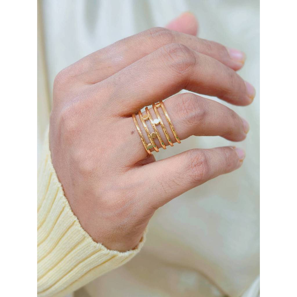 Spiral Multi-Wire Adjustable Ring