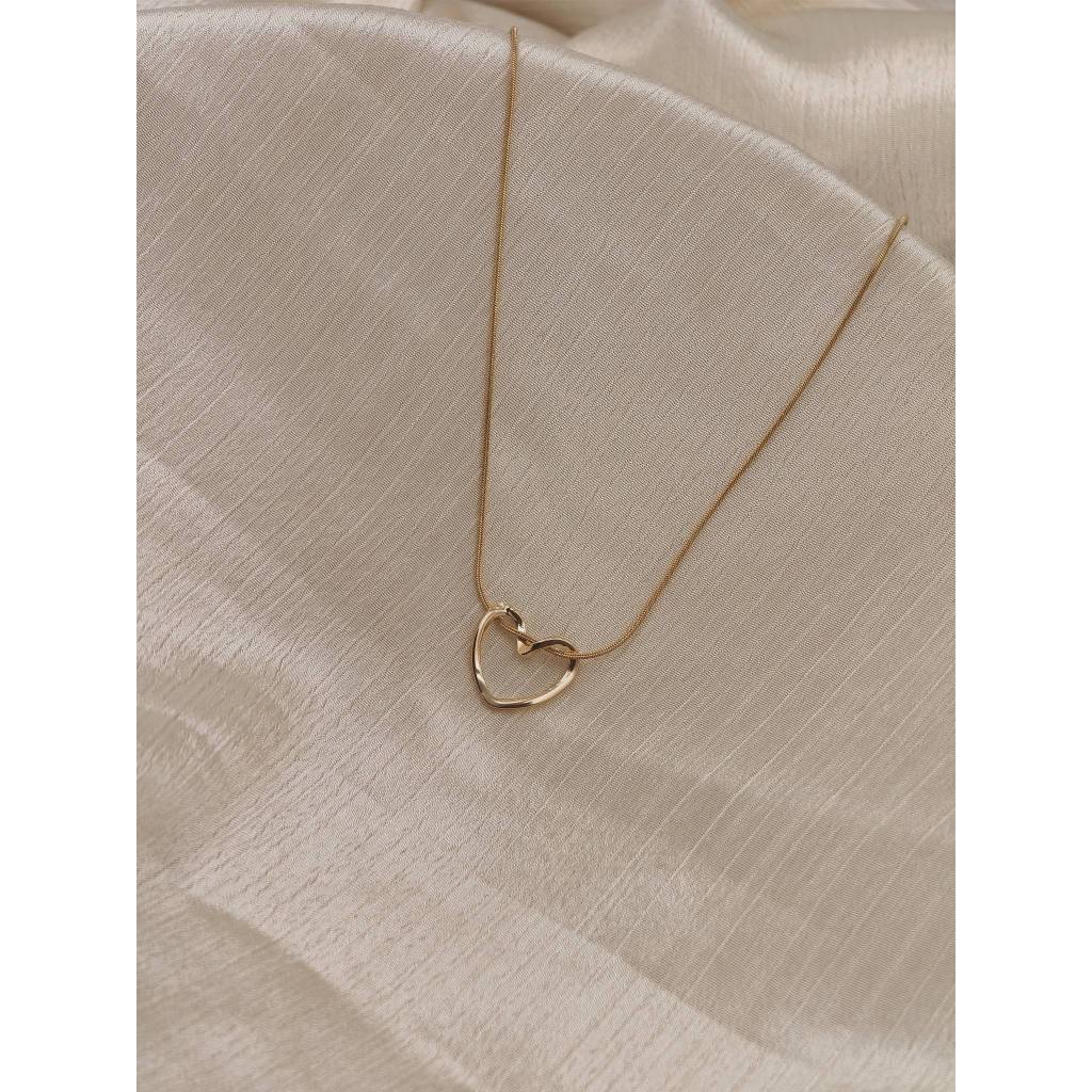 Twisted Open Heart Pendant Necklace