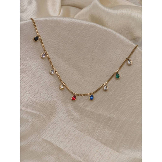 Multicolor Teardrop Necklace