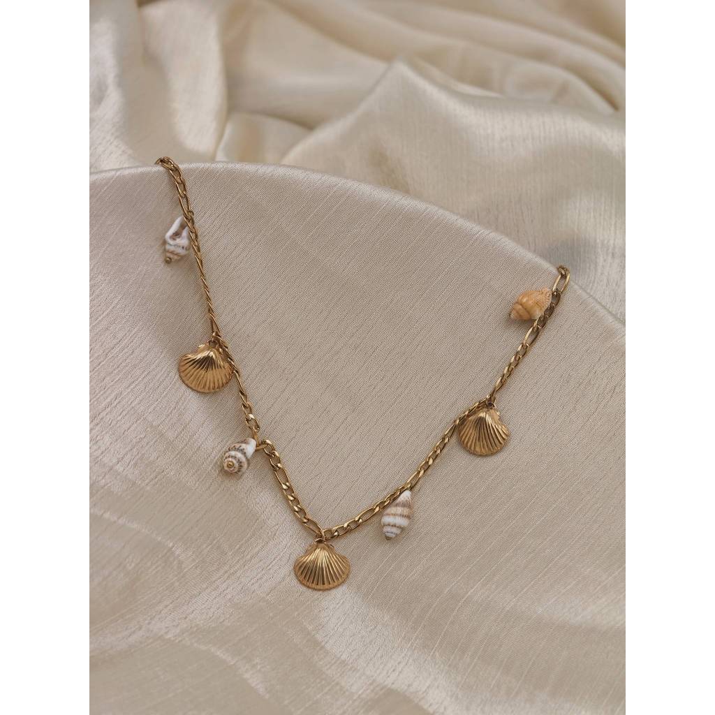 Shell & Conch Charm Link Necklace