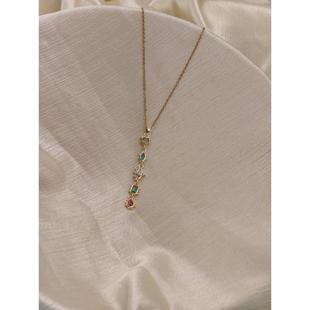 Pastel Charm Drop Necklace