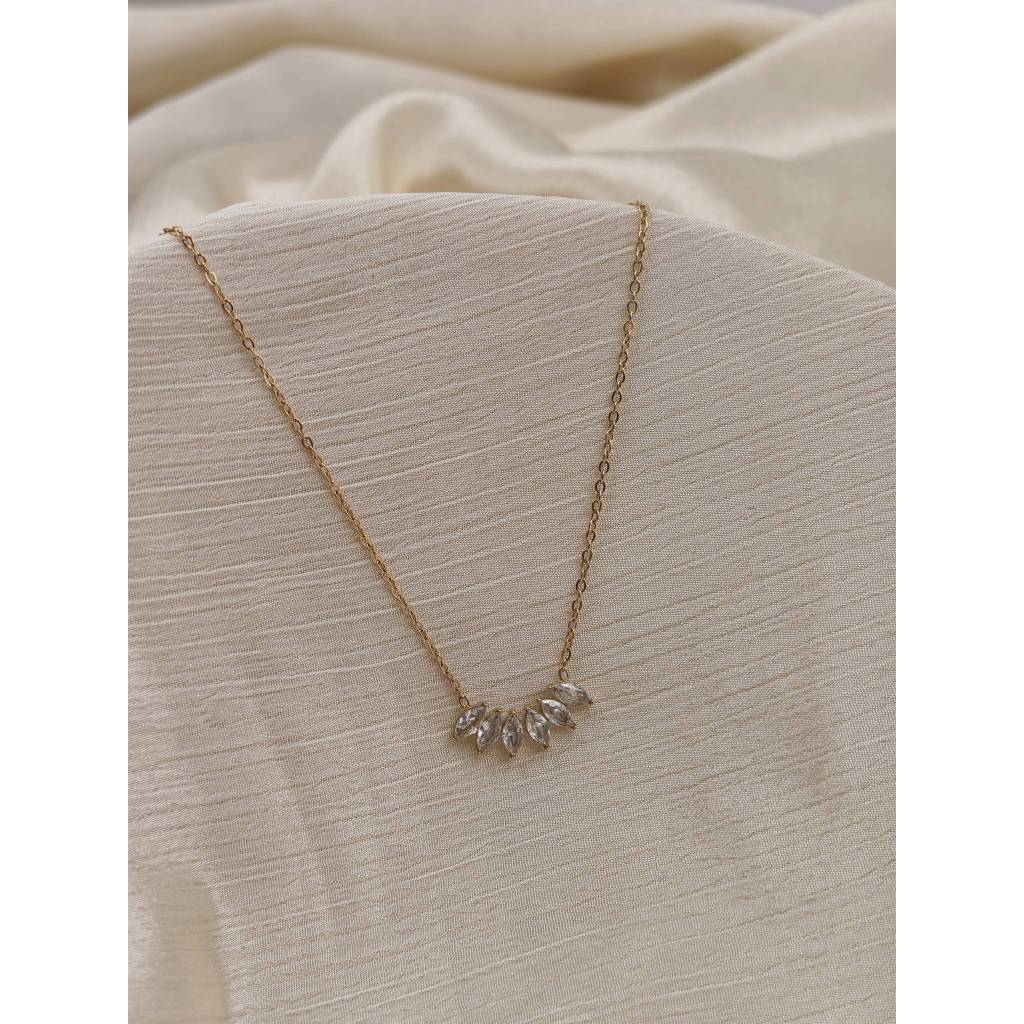 Marquise Fan Pendant Necklace