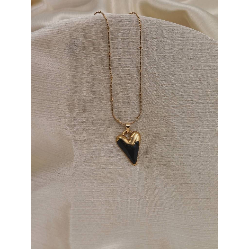 Enamel Heart Pendant Necklace