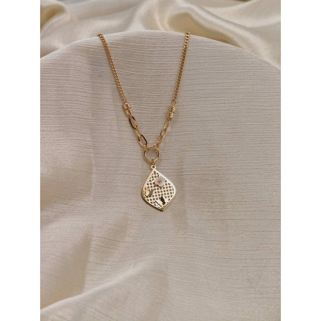 Flower Enamel Kite Pendant Necklace