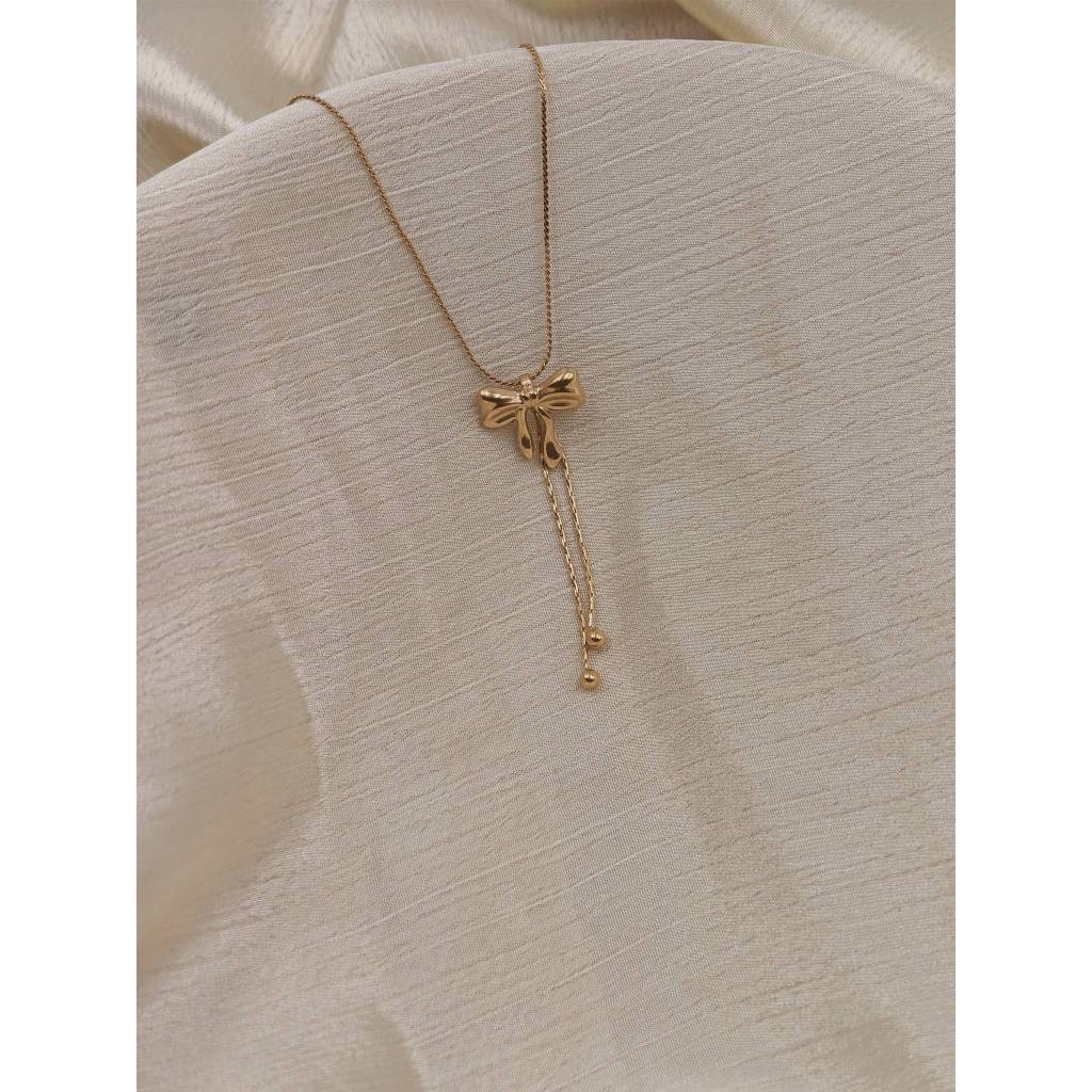 Bow Drop Necklace