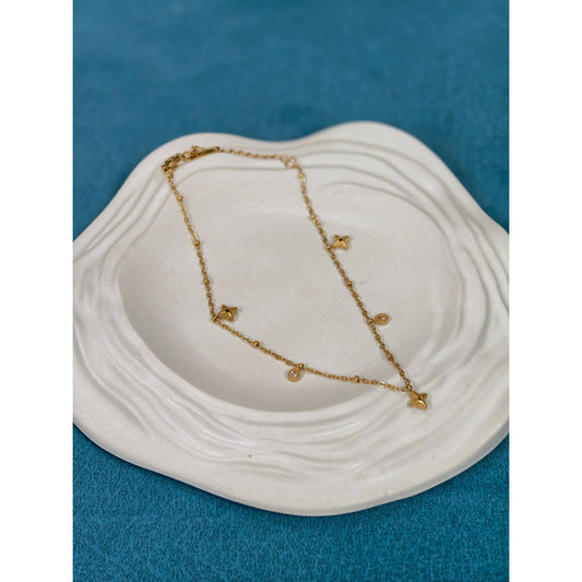 Bead & Charm Anklet Pair