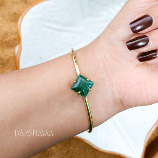 Natural Green Aventurine Cuff Bracelet