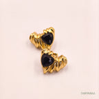 Black Heart Bloom Earrings