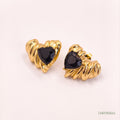 Black Heart Bloom Earrings