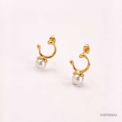 Luna Pearl Hoop Earrings