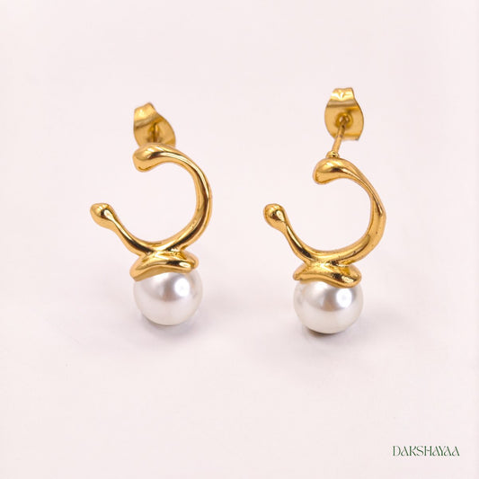 Luna Pearl Hoop Earrings