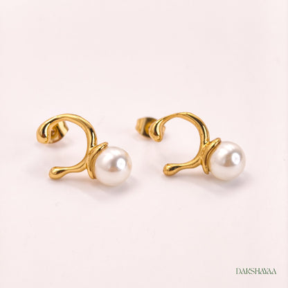 Luna Pearl Hoop Earrings