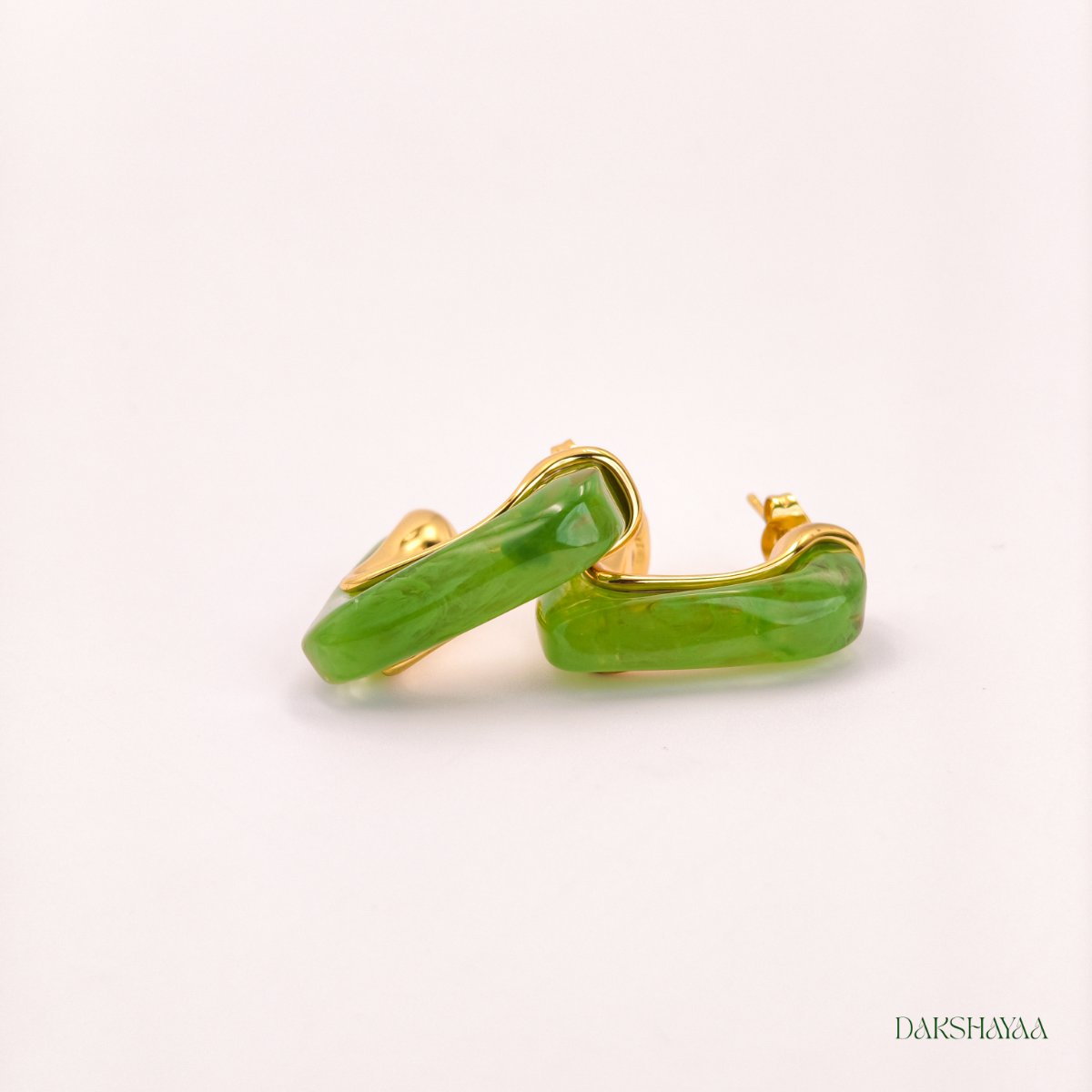 Jade Glow Heart Earrings