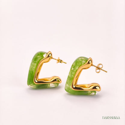 Jade Glow Heart Earrings