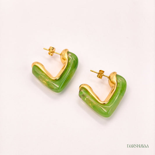 Jade Glow Heart Earrings