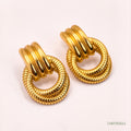 Triple Coil Hoop Stud Earrings