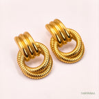 Triple Coil Hoop Stud Earrings
