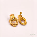 Triple Coil Hoop Stud Earrings
