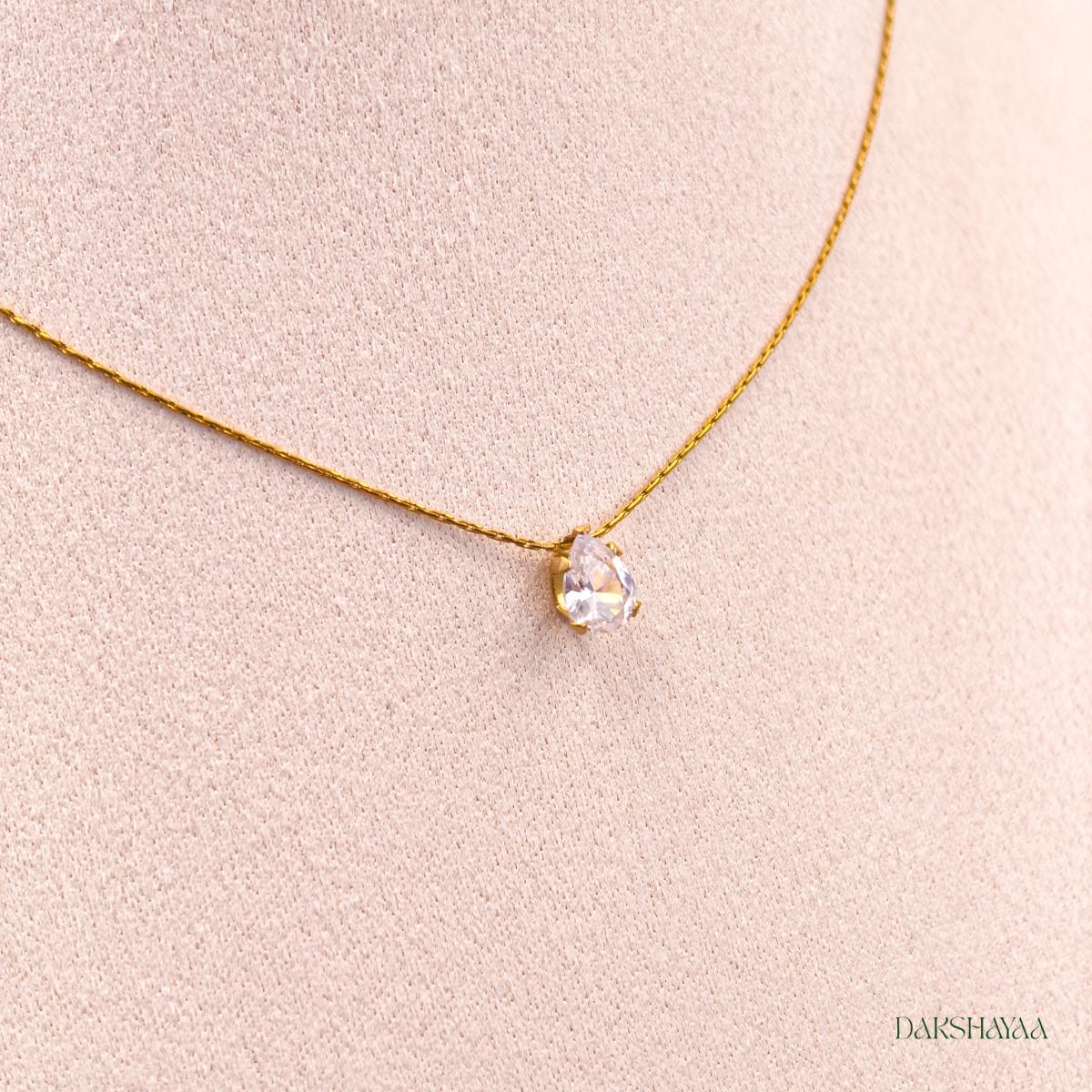 Solitaire Drop Necklace