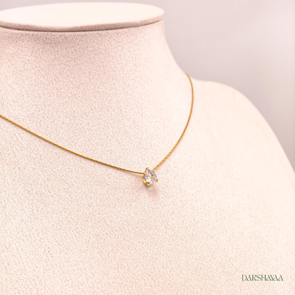 Solitaire Drop Necklace