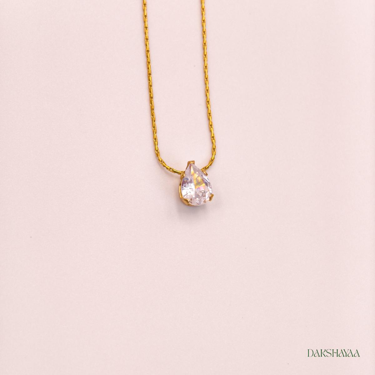 Solitaire Drop Necklace