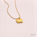 Textured Elephant Pendant Necklace