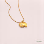 Textured Elephant Pendant Necklace
