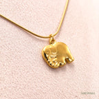 Textured Elephant Pendant Necklace