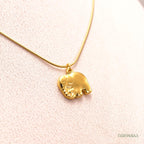 Textured Elephant Pendant Necklace