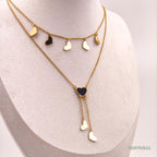 Dual Layer Black Enamel Heart Necklace