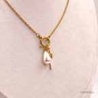 Star & Teardrop Pearl Charm Necklace
