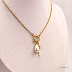 Star & Teardrop Pearl Charm Necklace