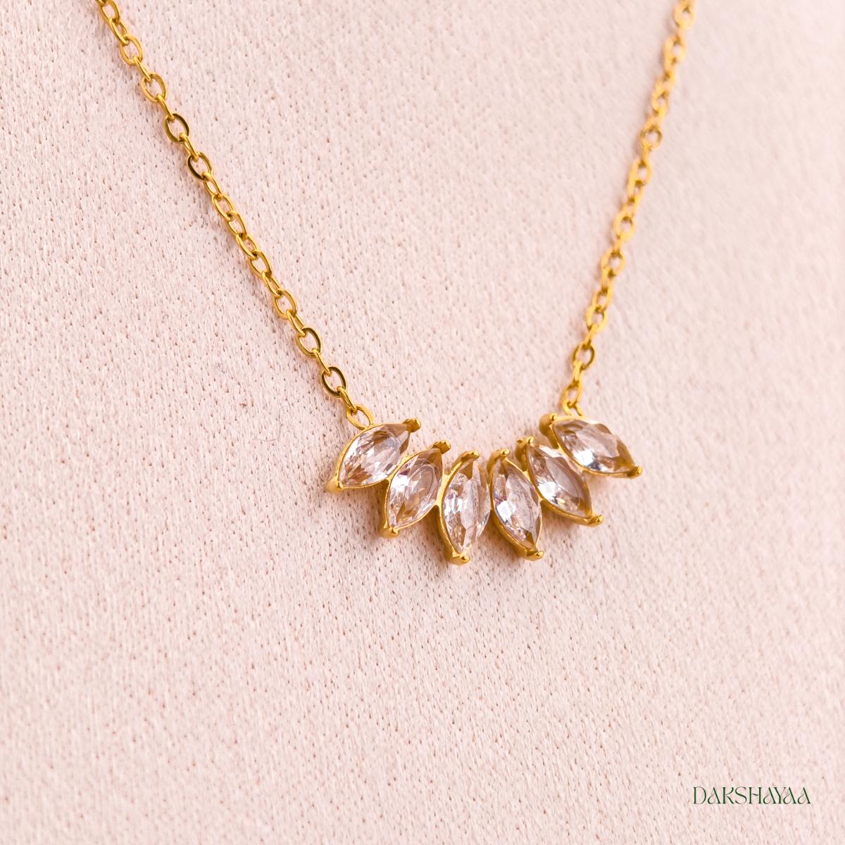 Marquise Fan Pendant Necklace