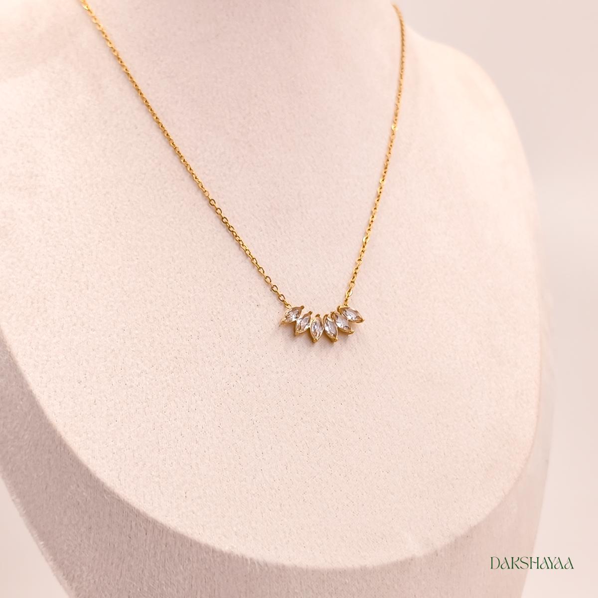 Marquise Fan Pendant Necklace