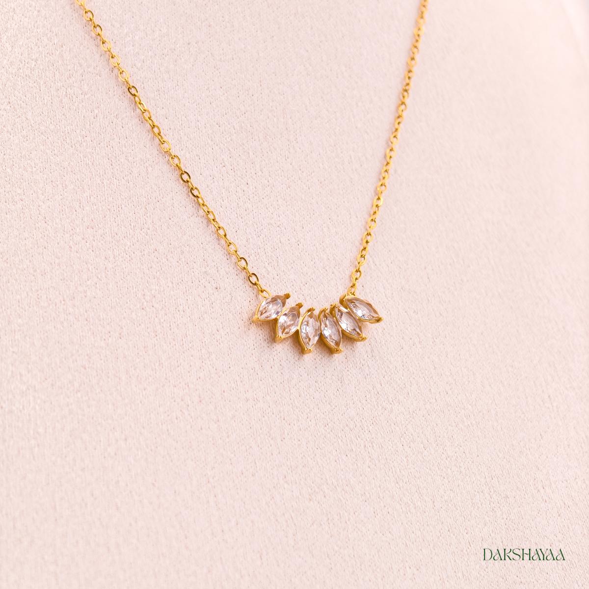 Marquise Fan Pendant Necklace