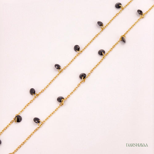 Black Crystal Charm Anklets