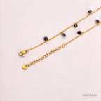Black Crystal Charm Anklets