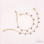 Black Crystal Charm Anklets
