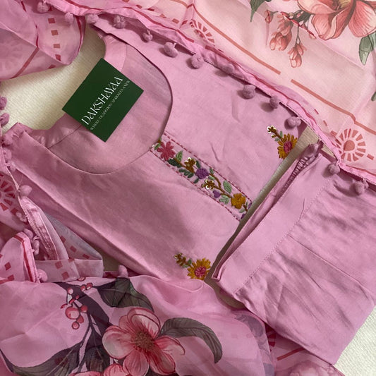 Blush Bloom Embroidered Kurta Set