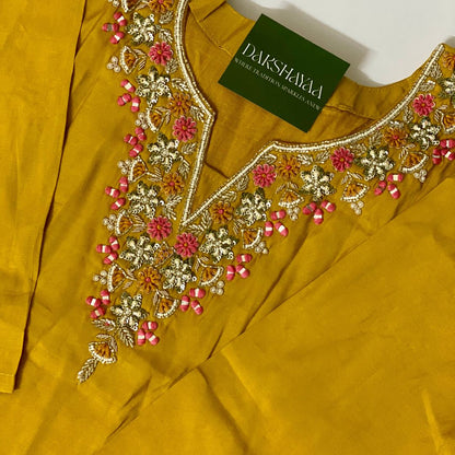Golden Blossom Embroidered Kurta Set