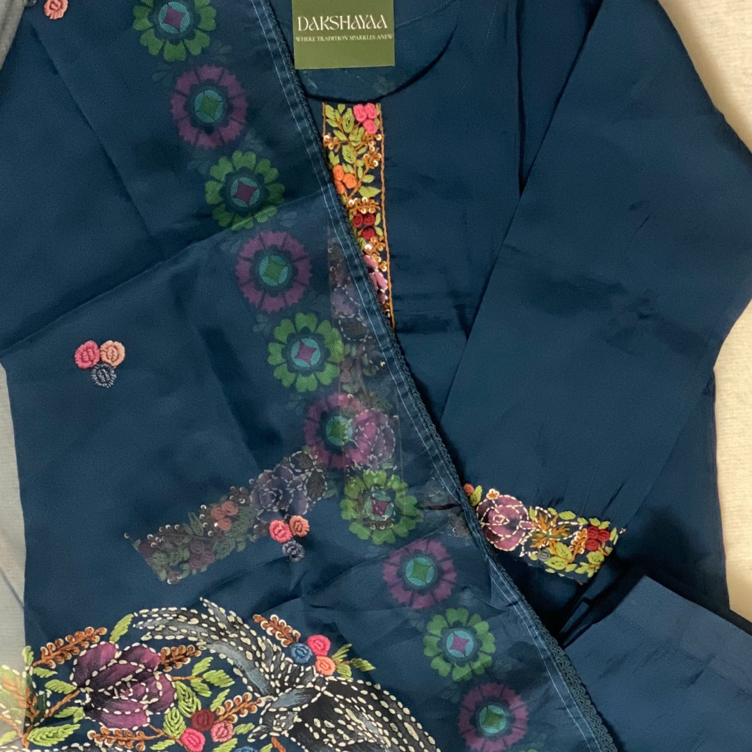 Midnight Garden Embroidered Kurta Set