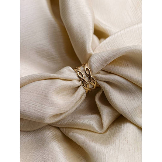 Openwork Wave Adjustable Ring