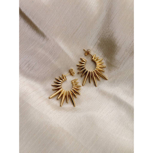 Sunburst Spike Hoop Earrings