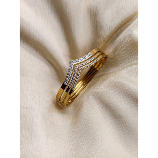 Chevron CZ Bracelet | 18K Gold Plated