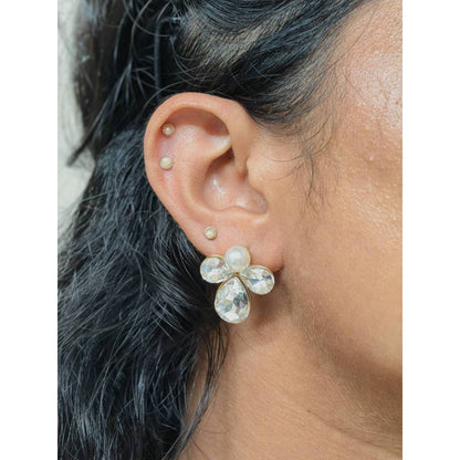 Pearl Petal Stud Earrings