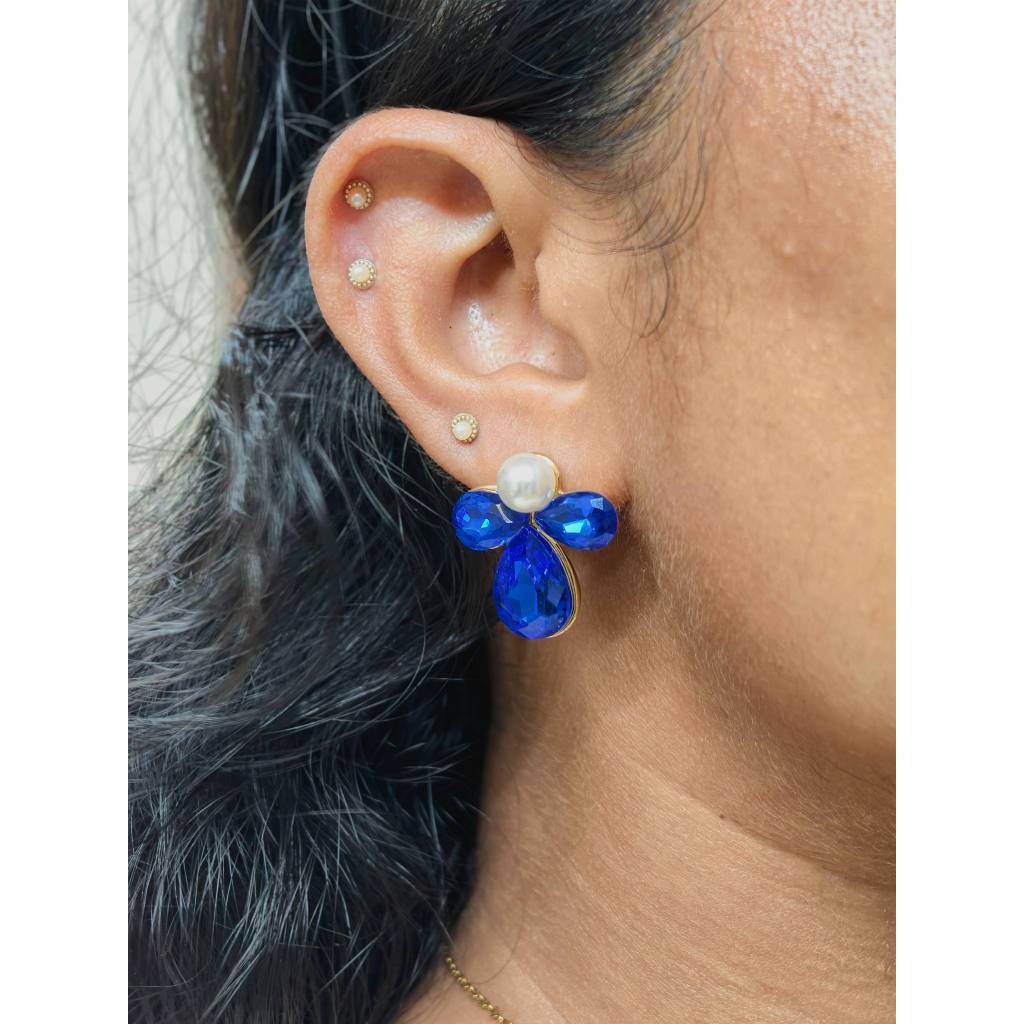 Pearl Petal Stud Earrings