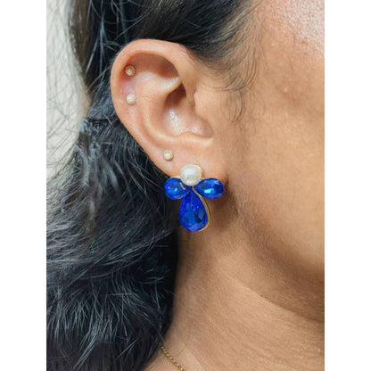 Pearl Petal Stud Earrings